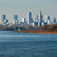 Skyline z Mostu Siekierkowskiego.