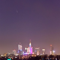 Nad wieżowcami Warszawy...