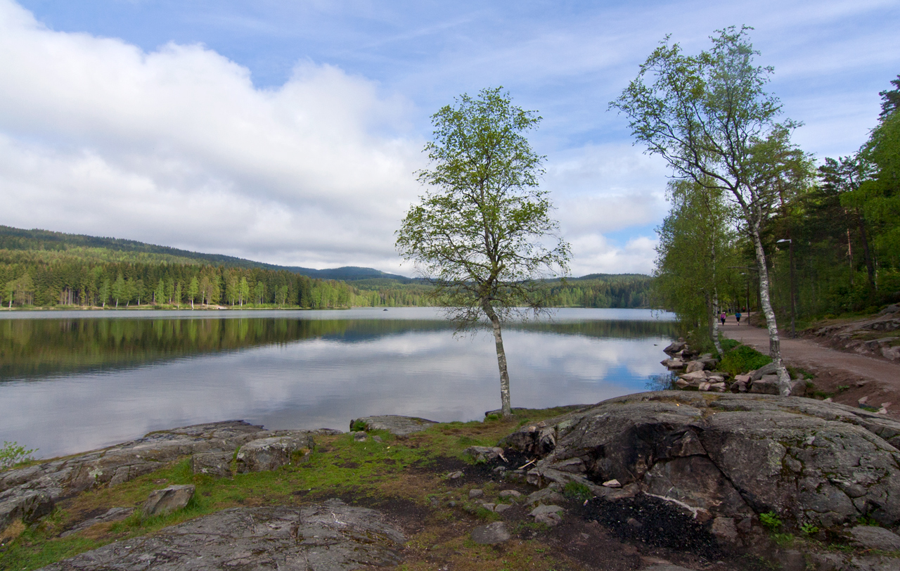 Jezioro Sognsvann - tu można dojechać metrem - linią 5.